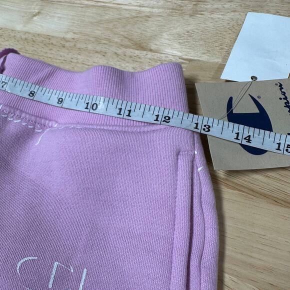 Champion NWT Shadow Script Girls Sweatpants Pink Size M Drawstring Waist Pockets - Picture 7 of 9